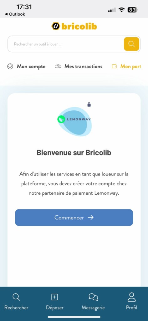 Compte de paiement Bricolib